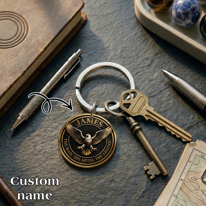 250 Years Anniversary Eagle The Man The Myth The Legend Printed Keychain