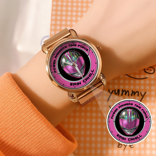 Power Rangers Erin Cahill Pink Stainless Steel Watch