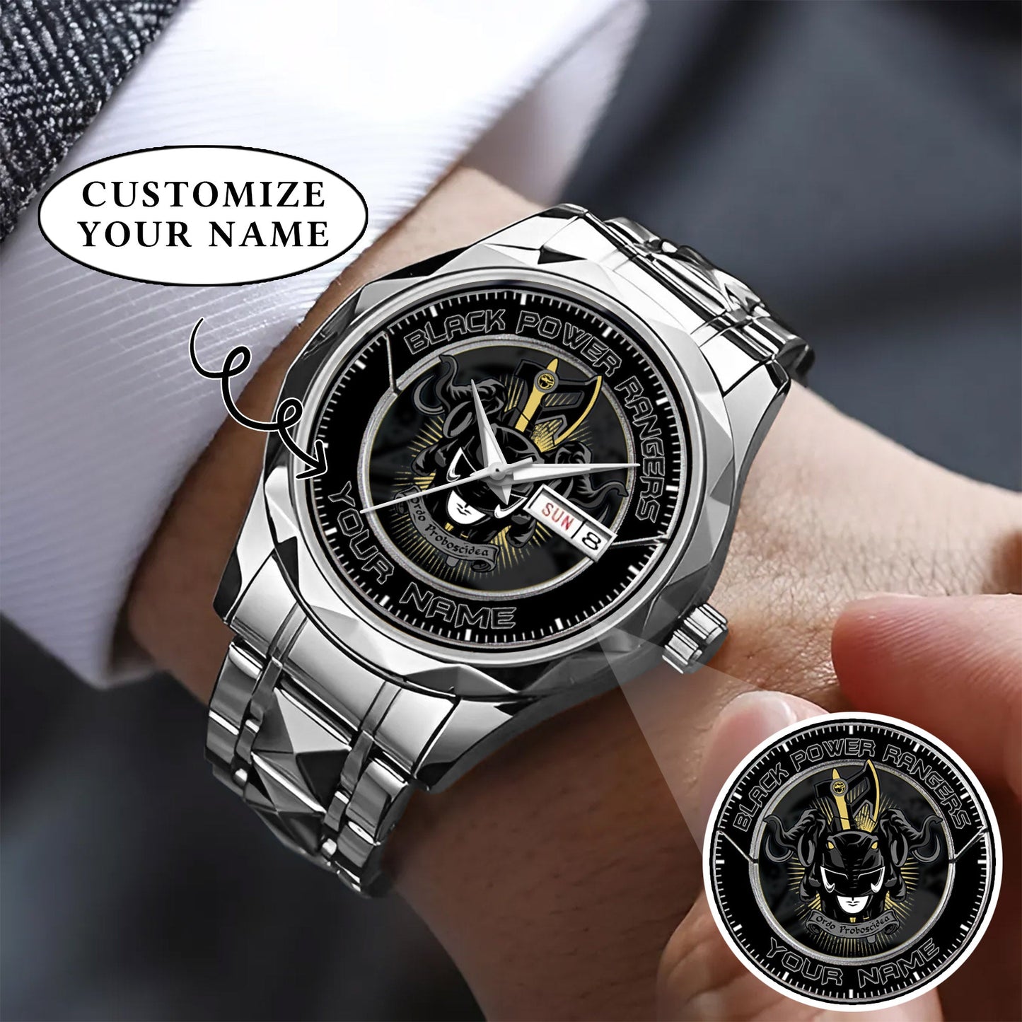 Mighty Morphin Power Rangers Mastodon Custom Name Watch