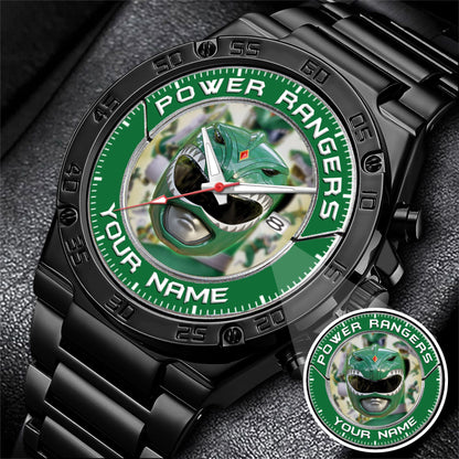 Mighty Morphin Power Rangers Green Ranger Helmet Custom Name Watch