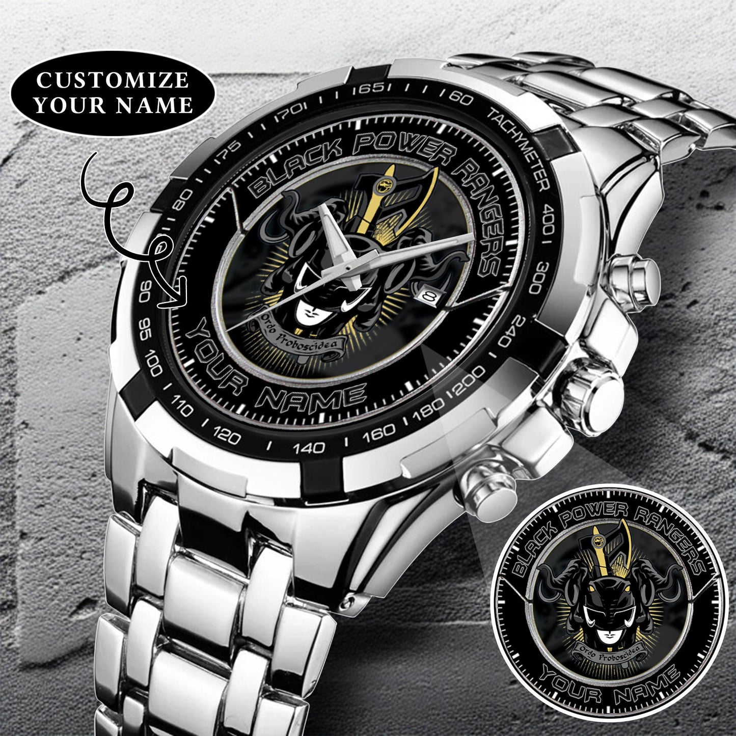 Mighty Morphin Power Rangers Mastodon Custom Name Watch