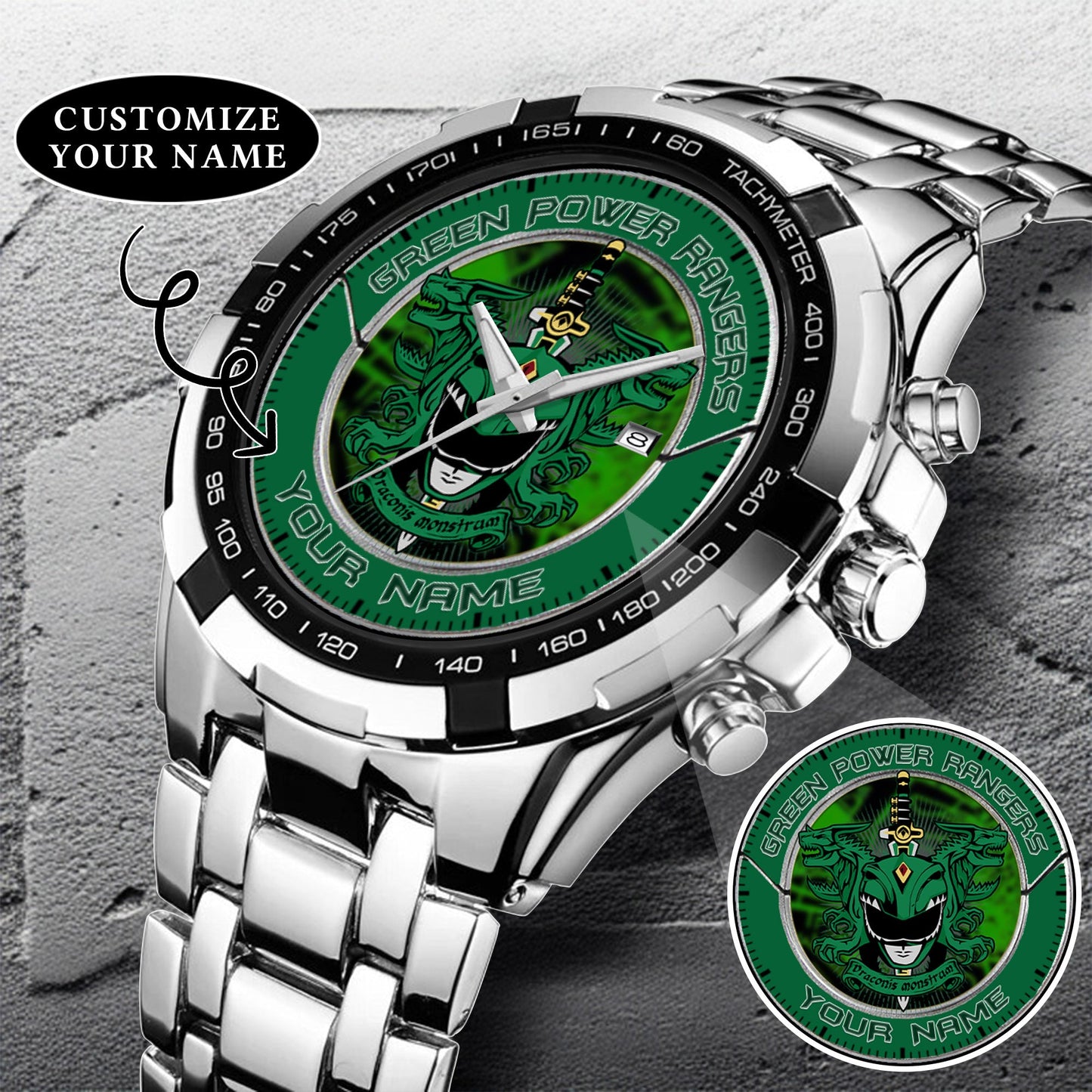 Mighty Morphin Power Rangers Dragonzord Custom Name Watch