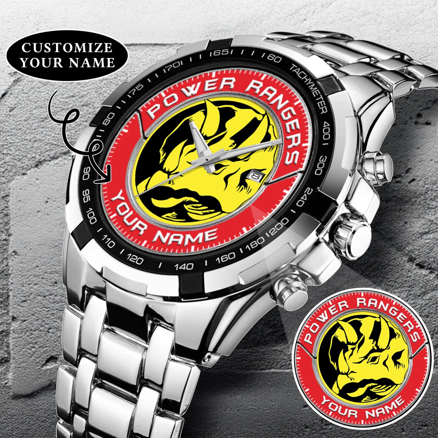 Mighty Morphin Power Rangers Triceratops Custom Name Watch